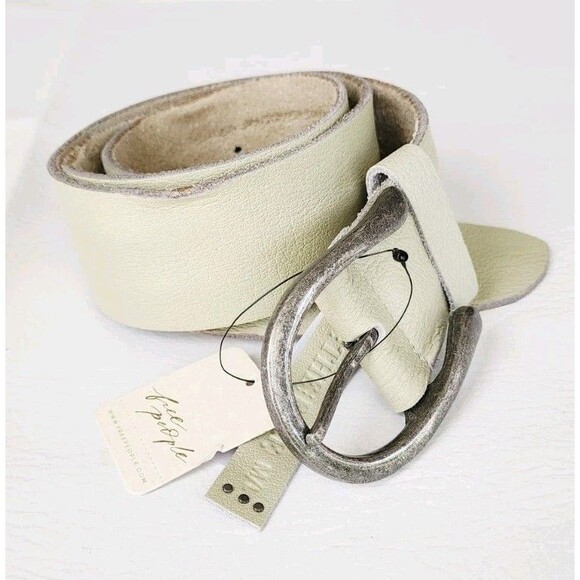 Free People Soft Rosebery Leather Belt Sage Ment Rustic Pebble M/L main image 10